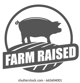 Premium pork label, badge and design element
