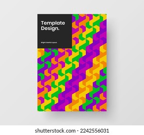Premium poster A4 design vector template. Fresh geometric shapes banner layout.