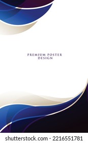 Premium Poster Banner Design Blue curve shape With White Background vector illustration