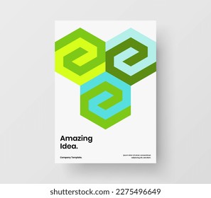 Premium poster design vector illustration. Simple mosaic shapes handbill layout.