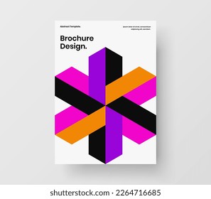 Premium presentation A4 vector design concept. Abstract geometric hexagons handbill illustration.