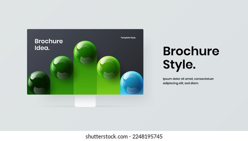 Premium presentation design vector illustration. Bright display mockup website template.