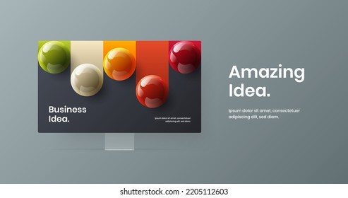 Ilustración de diseño vectorial de presentación premium. Concepto de sitio de simulación de pantalla de ordenador creativo.