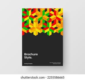 Premium presentation vector design illustration. Creative mosaic tiles pamphlet layout.