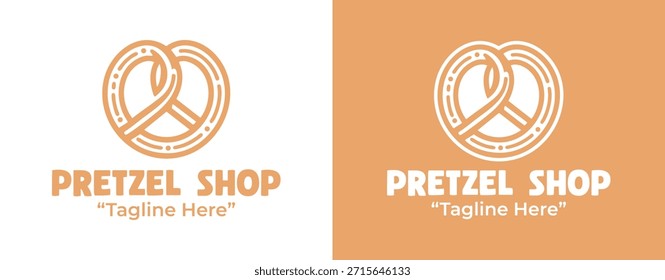 Un logotipo premium de la tienda de pretzels diseñado para panaderías modernas y negocios de aperitivos de lujo.