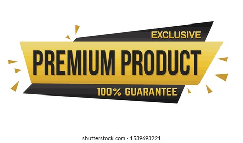 Premium product banner design on white background, vector illustration