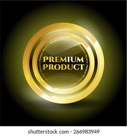 Premium product golden emblem