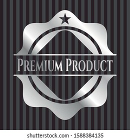 Premium Product silver emblem. Vector Illustration. Mosaic.