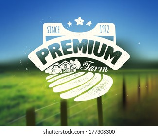 Premium products poster, vector illustration