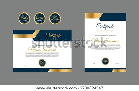 premium professional certificate template in modern style