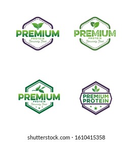 premium protein logo design template,vintage,vector illustration