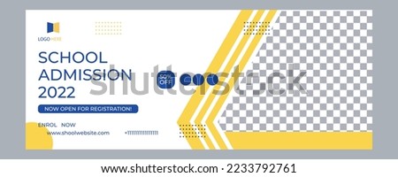 Premium PSD School admission cover banner template 2024