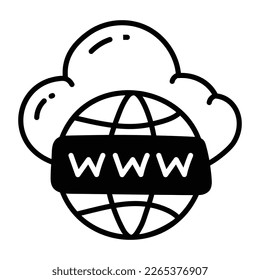 Premium public cloud sketchy style icon vector 