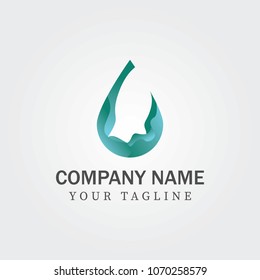 Premium Pure water abstract sign. Water drop symbol. Branding Identity Corporate logo design template Isolated on a white background.  Wave geometric logo vector illustration 2018