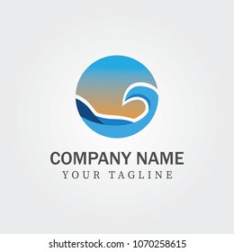 Premium Pure water abstract sign. Water drop symbol. Branding Identity Corporate logo design template Isolated on a white background.  Wave geometric logo vector illustration 2018
