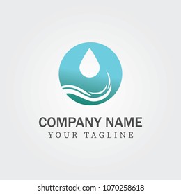 Premium Pure water abstract sign. Water drop symbol. Branding Identity Corporate logo design template Isolated on a white background.  Wave geometric logo vector illustration 2018