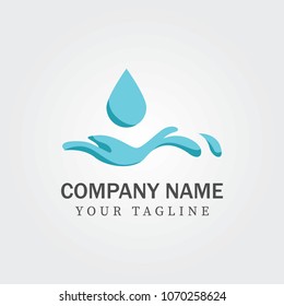 Premium Pure water abstract sign. Water drop symbol. Branding Identity Corporate logo design template Isolated on a white background.  Wave geometric logo vector illustration 2018