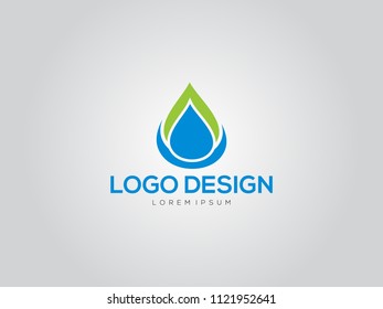 Premium Pure water abstract sign. Water drop symbol. Branding Identity Corporate logo design template Isolated on a white background