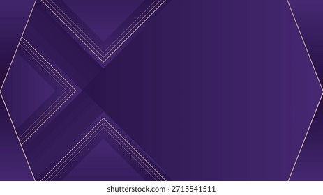 Fondo abstracto púrpura de Premium con Formas geométricas en capas y acentos de línea dorada perfecto para presentaciones de marcas de lujo, carteles, cubiertas de Fondos de pantalla y proyectos de diseño digital