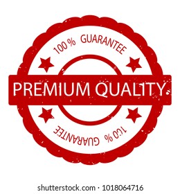 Premium quality 100 guarantee rubber stamp vector. Illustration of label seal stamp guarantee good product