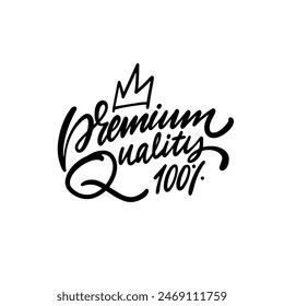 Premium Quality 100% logo design with a crown icon in stylish script font, perfect for branding or marketing.