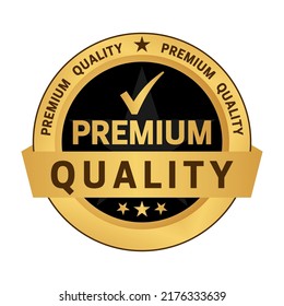 premium quality and 4 star badge gold metallic logo