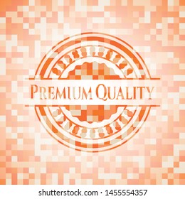 Premium Quality abstract emblem, orange mosaic background