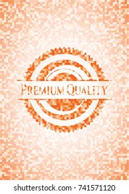 Premium Quality abstract orange mosaic emblem