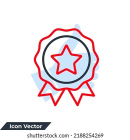 Premium quality. Achievement badge icon logo vector illustration. Certificate symbol template for graphic and web design collection