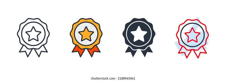 Premium quality. Achievement badge icon logo vector illustration. Certificate symbol template for graphic and web design collection