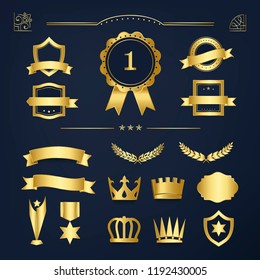 Premium quality badge and banner collection vectors