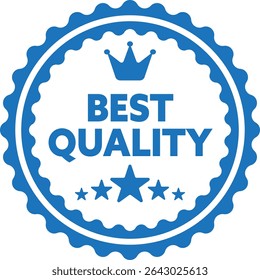 Premium Quality Badge, Blue badge with text "Best Quality" and a crown icon.
