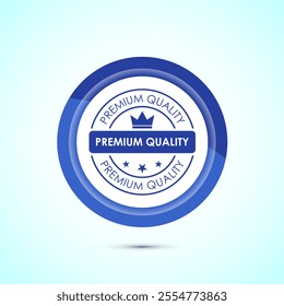 premium quality badge icon design illustration. Blue Color Button Design