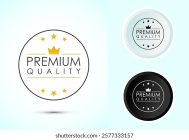 premium quality badge icon design illustration. premium quality label stamp design concept