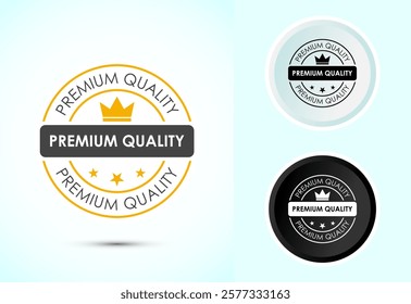 premium quality badge icon design illustration. premium quality label stamp design concept