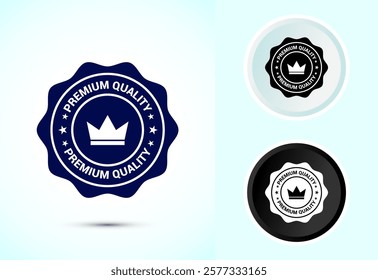 premium quality badge icon design illustration. premium quality label stamp design concept