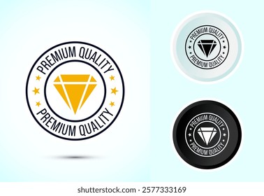 premium quality badge icon design illustration. premium quality label stamp design concept