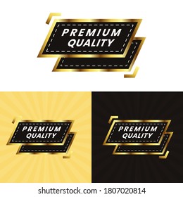 Premium quality. badge and label premium quality design for your selling product. black and gold premium quality badge design
