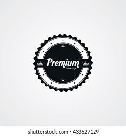 premium quality badge label theme vector art illustration
