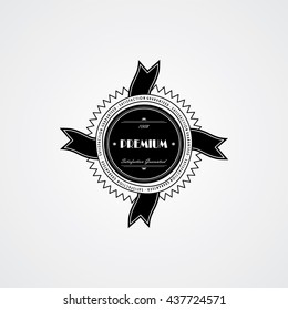 premium quality badge label theme vector art illustration