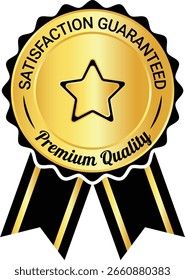 Insignia de calidad de Premium y sello de goma garantizado de satisfacción, logotipo, sello, icono, etc.