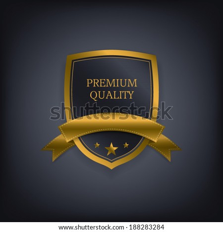 Premium quality badge with space for your text suitable for e-shops or websites. Eps10 vector illustration