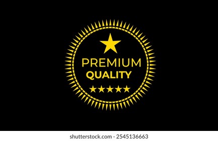 Insignia de calidad de Premium para certificación confiable, autenticidad y excelencia de marca en Productos y servicios digitales