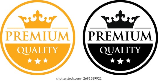 Vector de la insignia de calidad de Premium | Diseño de etiquetas de lujo dorado y negro EPS
