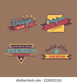 Juego de vectores de insignias de calidad superior