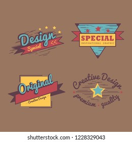 Juego de vectores de insignias de calidad superior