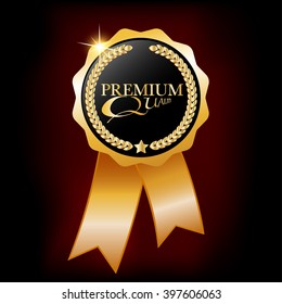  premium quality badges gold  border with  gold ribbon