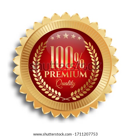 Premium Quality Badges Golden Effect Vector Illustration