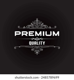 Premium Quality Badges and Labels Design Elements. Golden badge labels and laurel retro vintage collection. Emblem premium luxury logo in retro style template badge