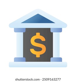 A premium quality bank icon represents financial institutions or banking services, money management, transactions, and accounts